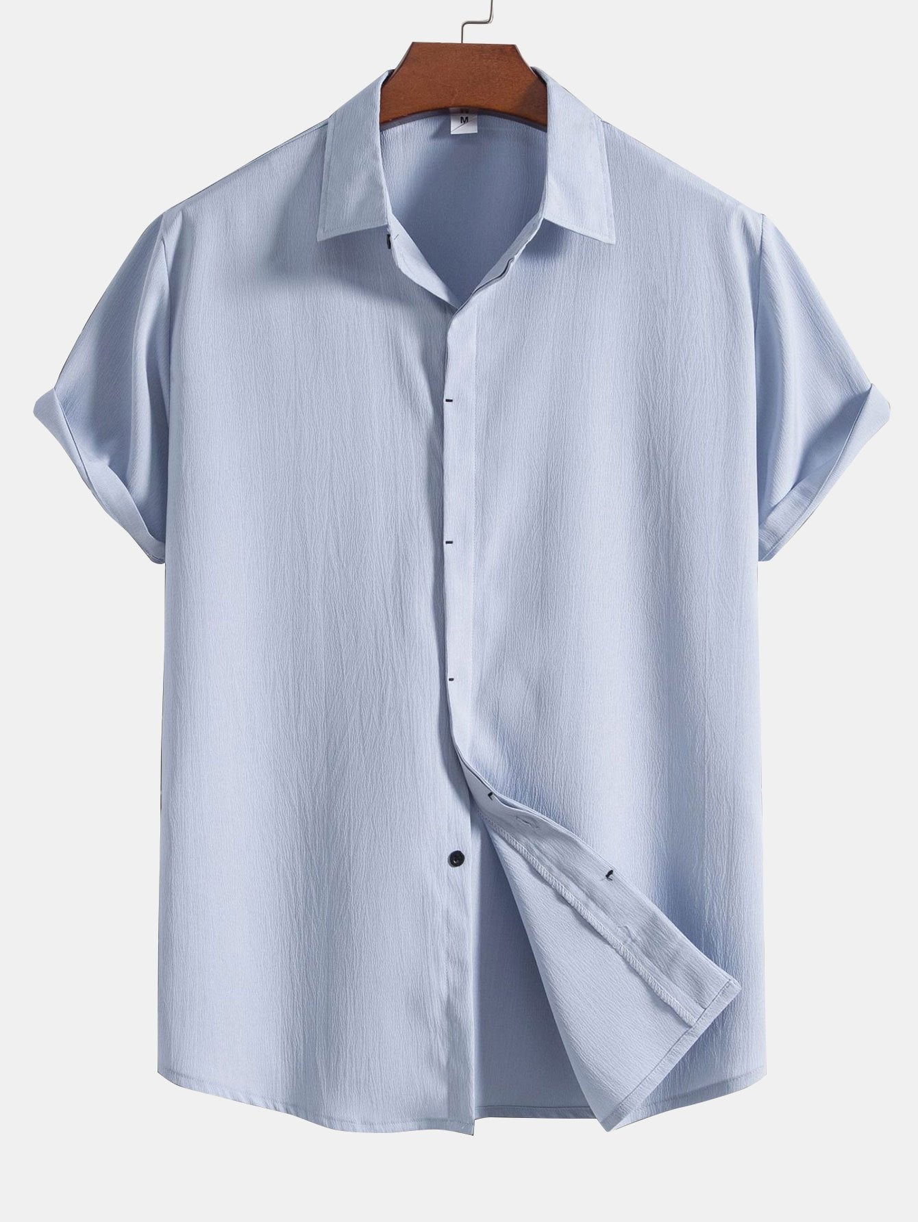 Chemise Homme Classique à Boutons Cachés en Tissu Plissé - LuxeStyle