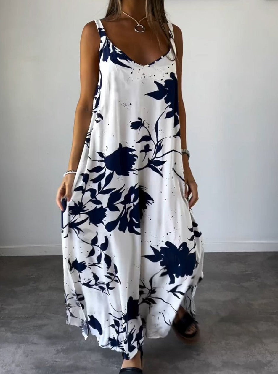 Robe Été Femme Fleurs Colorées Décolletée - LuxeStyle