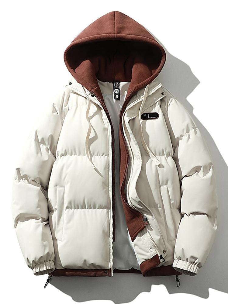 Veste Hivernale Doublée avec Capuche et Poches pour Homme
