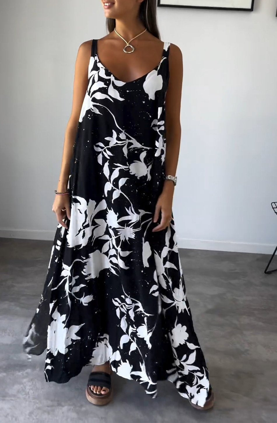 Robe Été Femme Fleurs Colorées Décolletée