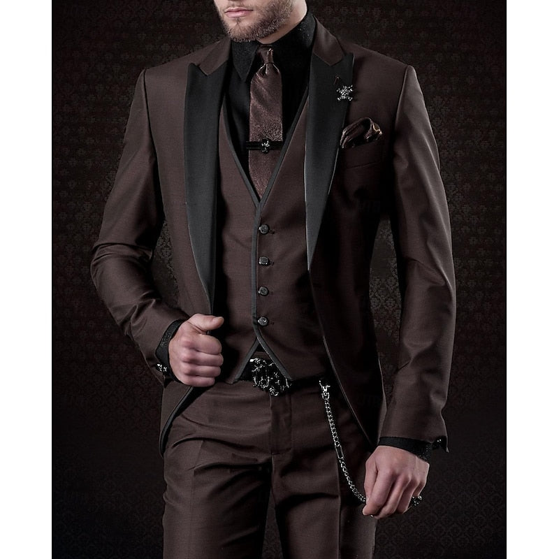 Costume Homme Élégant Noir avec Gilet et Nœud Papillon