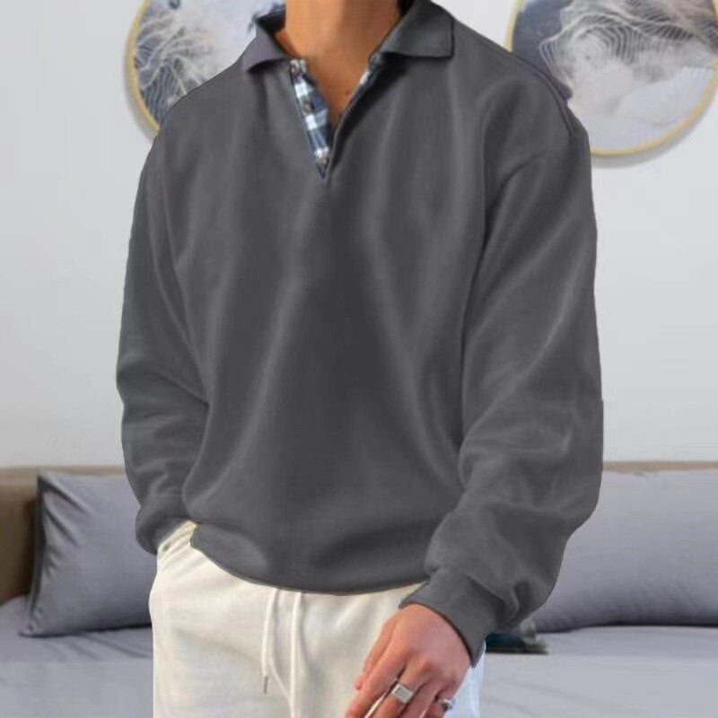Pull en laine châle marron pour homme