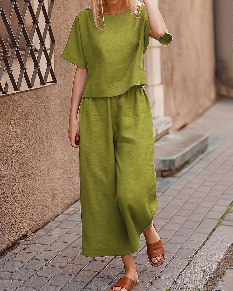 Ensemble Femme Été Léger - Robe 2 Pièces Chic Décontracté
