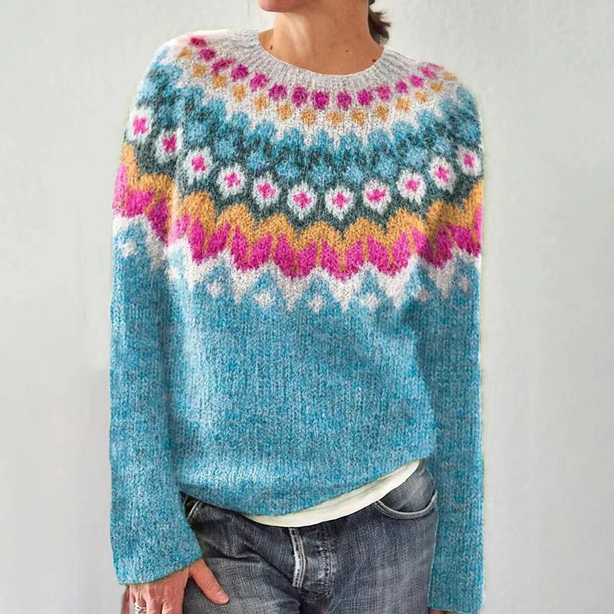 Pull Femme Hiver Douillet Imprimé