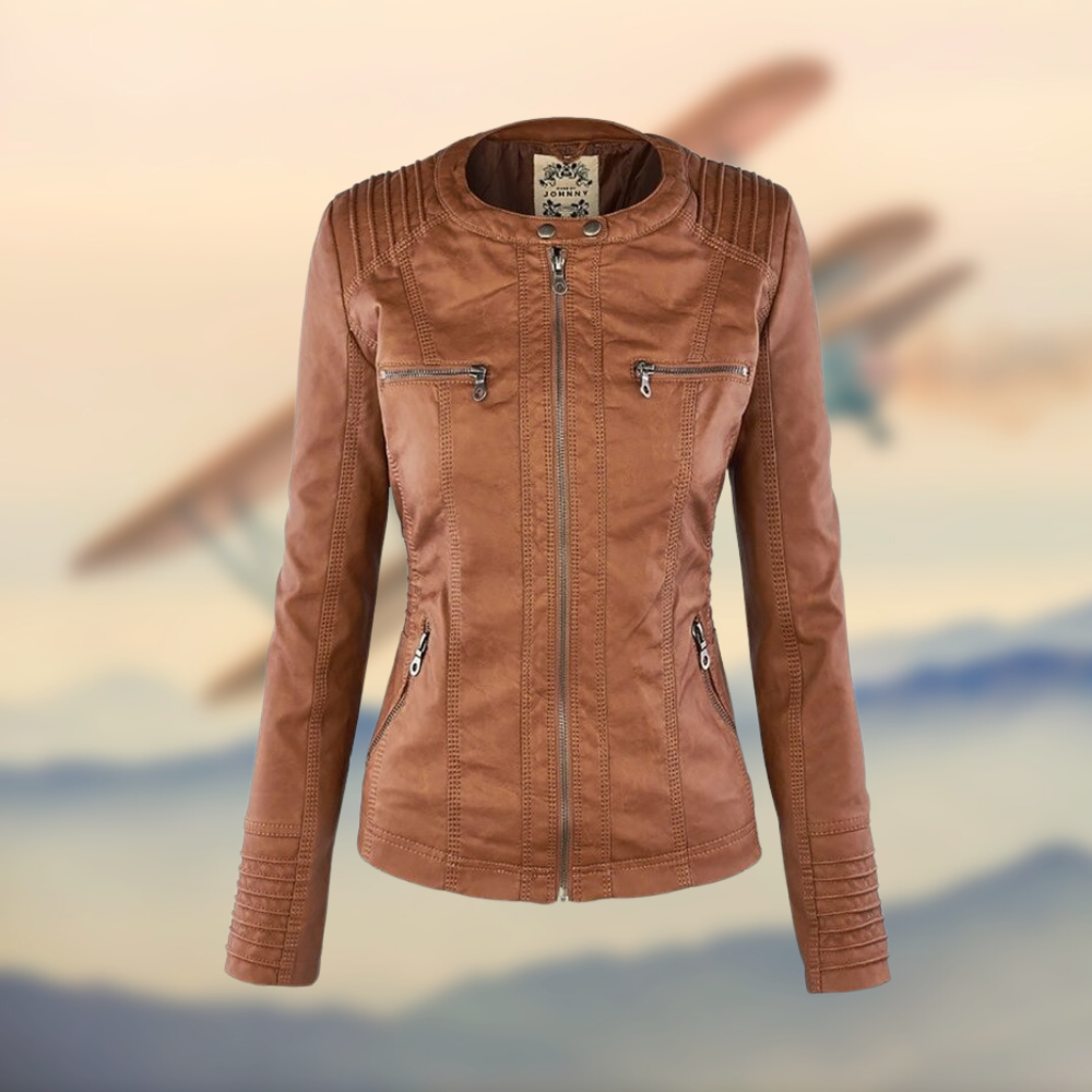 Veste Cuir Femmes Élégante et Durable avec Capuche