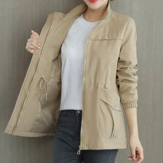 Veste coupe-vent élégante avec col montant pour femme