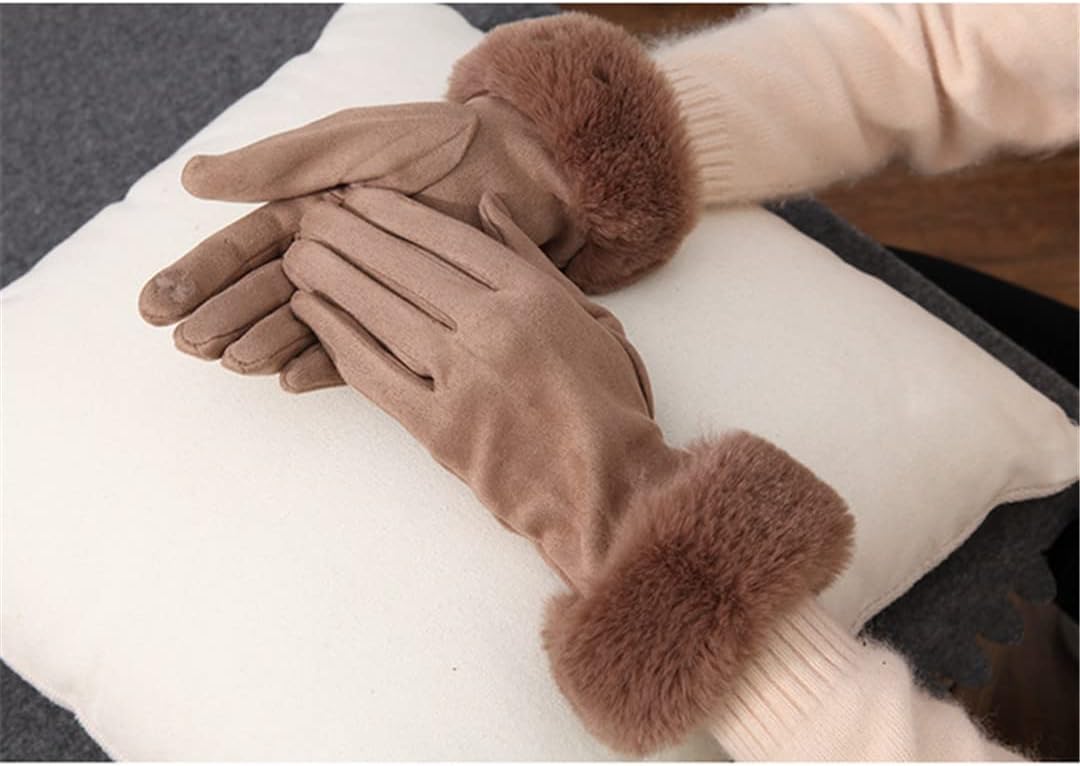 Gants Femmes Hiver Douillets avec Effet Velours