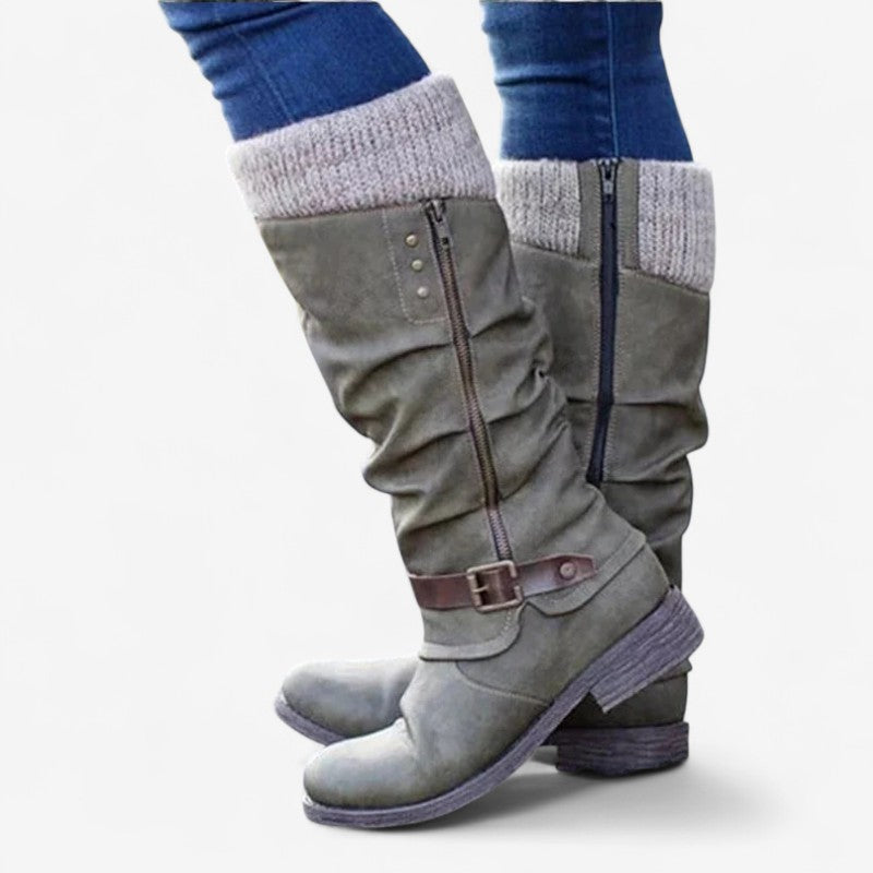 Bottes Hauts Talons Élégantes à Fermeture Éclair