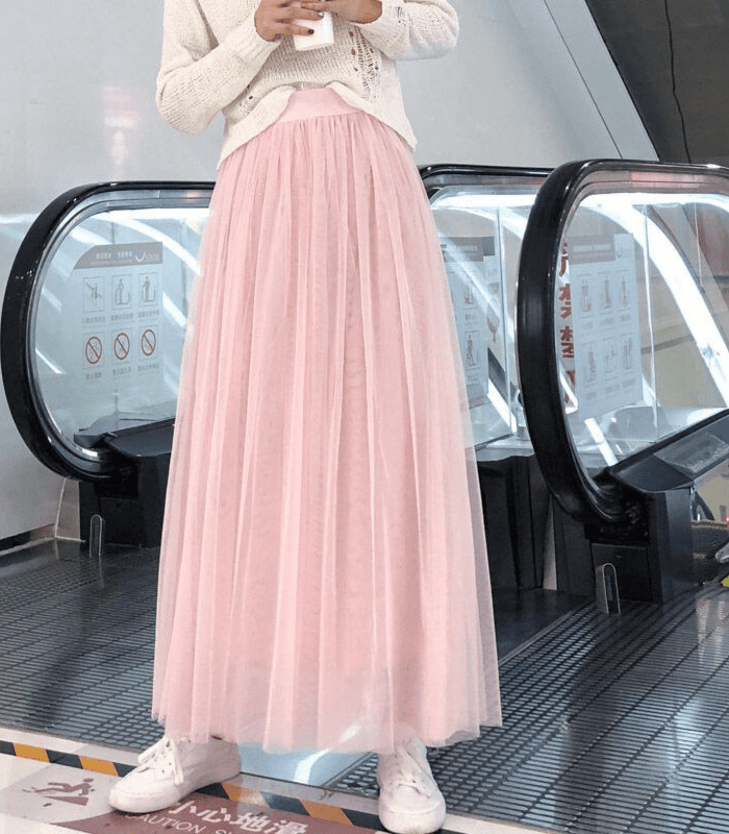 Jupe Femme Chic Mi-Longue Fluide