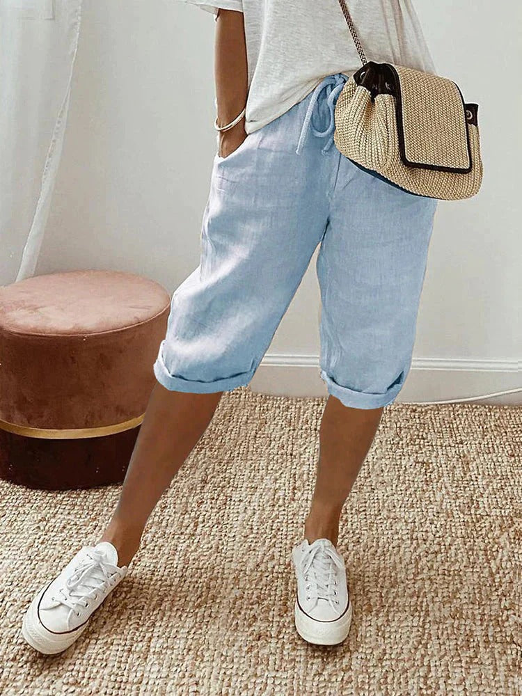 Shorts Élastiques Confort pour Femmes avec Poches