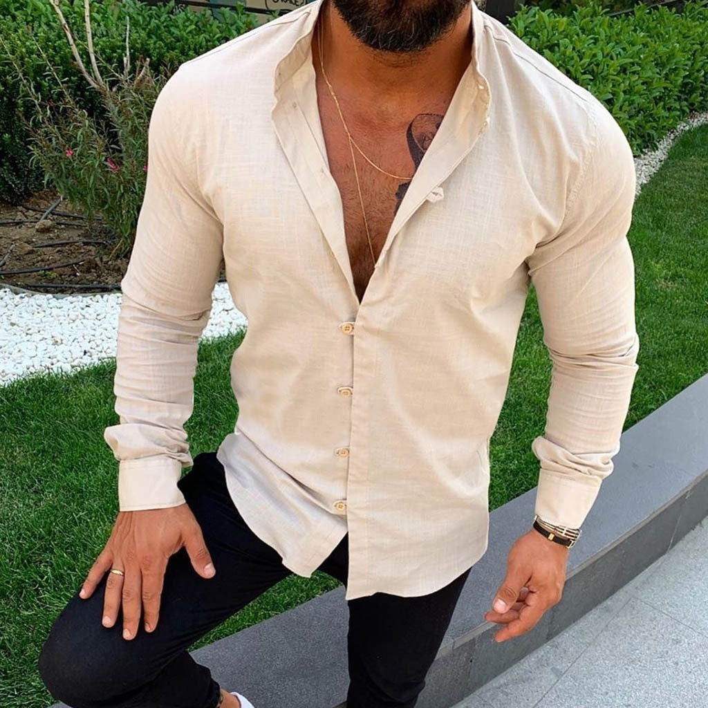 Chemise Homme Classique à Manches Longues Décontractée