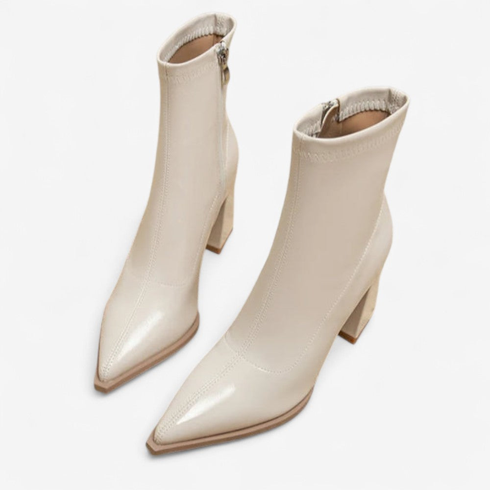 Bottines Chic à Talon Bloc avec Fermeture Éclair