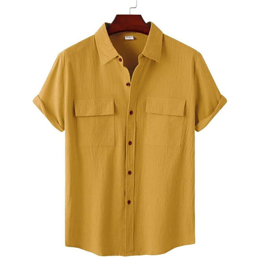 Chemise Casual Relaxe avec Poches et Manches Courtes - LuxeStyle