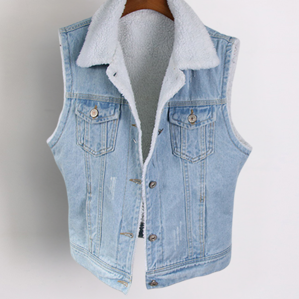 CLAIRE - Gilet d'hiver en denim pour femme