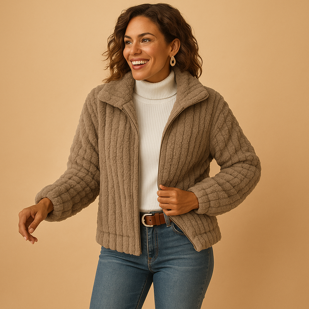 Veste fausse fourrure chic mi-saison pour femme