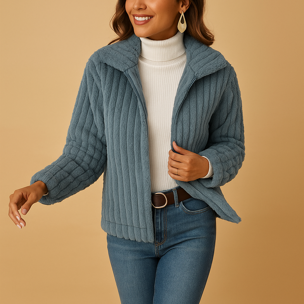 Veste fausse fourrure chic mi-saison pour femme
