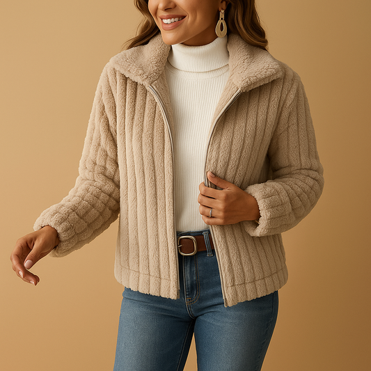 Veste fausse fourrure chic mi-saison pour femme - LuxeStyle