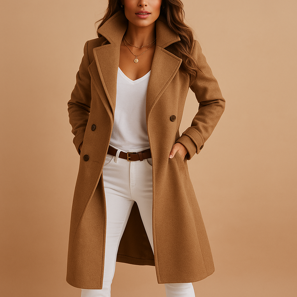 Manteau Femme Charcoal Élégant à Col Montant