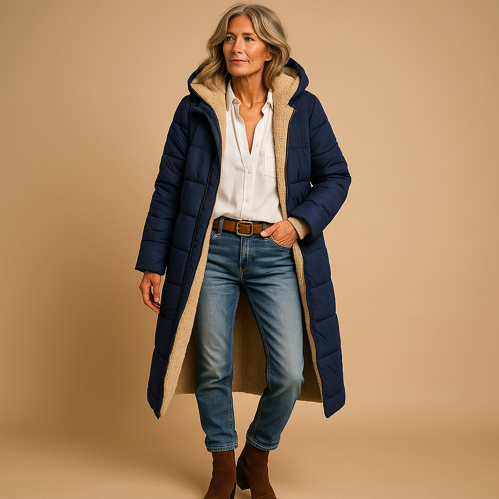 Manteau polaire femme long capuche noir hiver