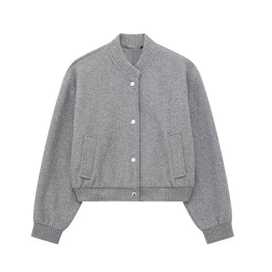 Veste Bomber Court avec Fermeture Éclair - BlxckFR