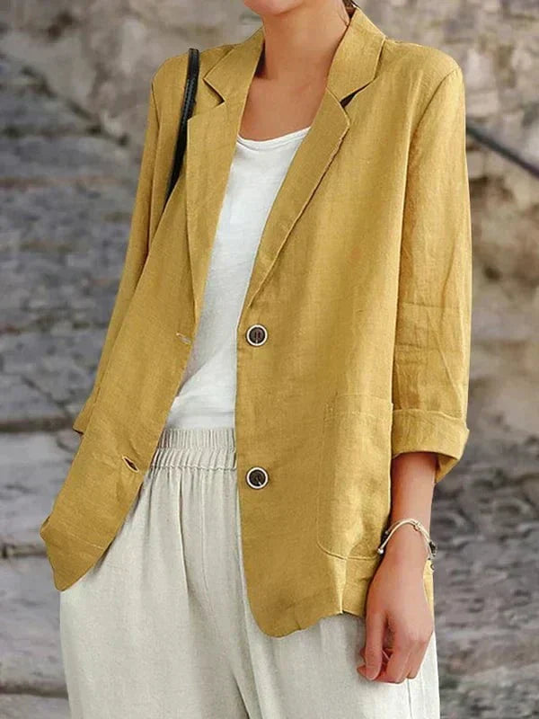 Veste Femme Bleu Ciel Élégante à Poches