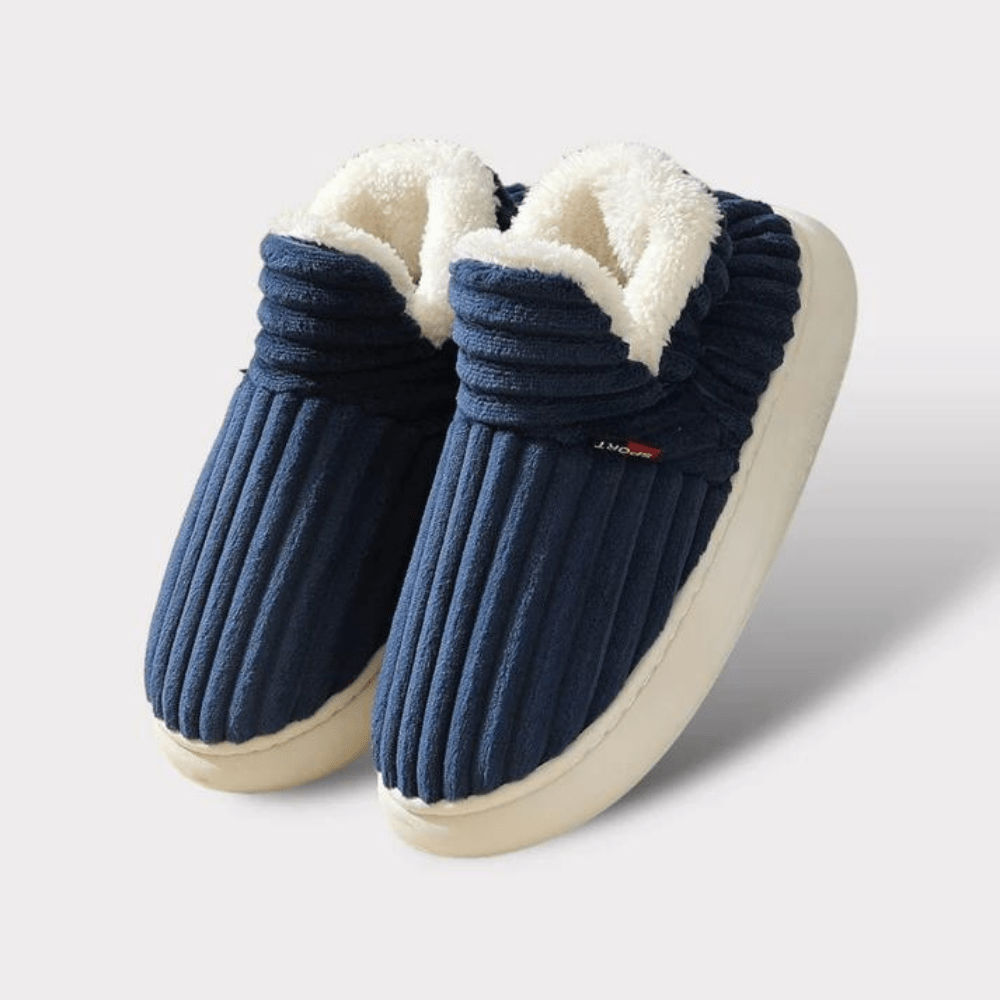 Chaussons Femme Douillets - Pantoufles en Velours Confort avec Doublure Peluche & Semelle Grip
