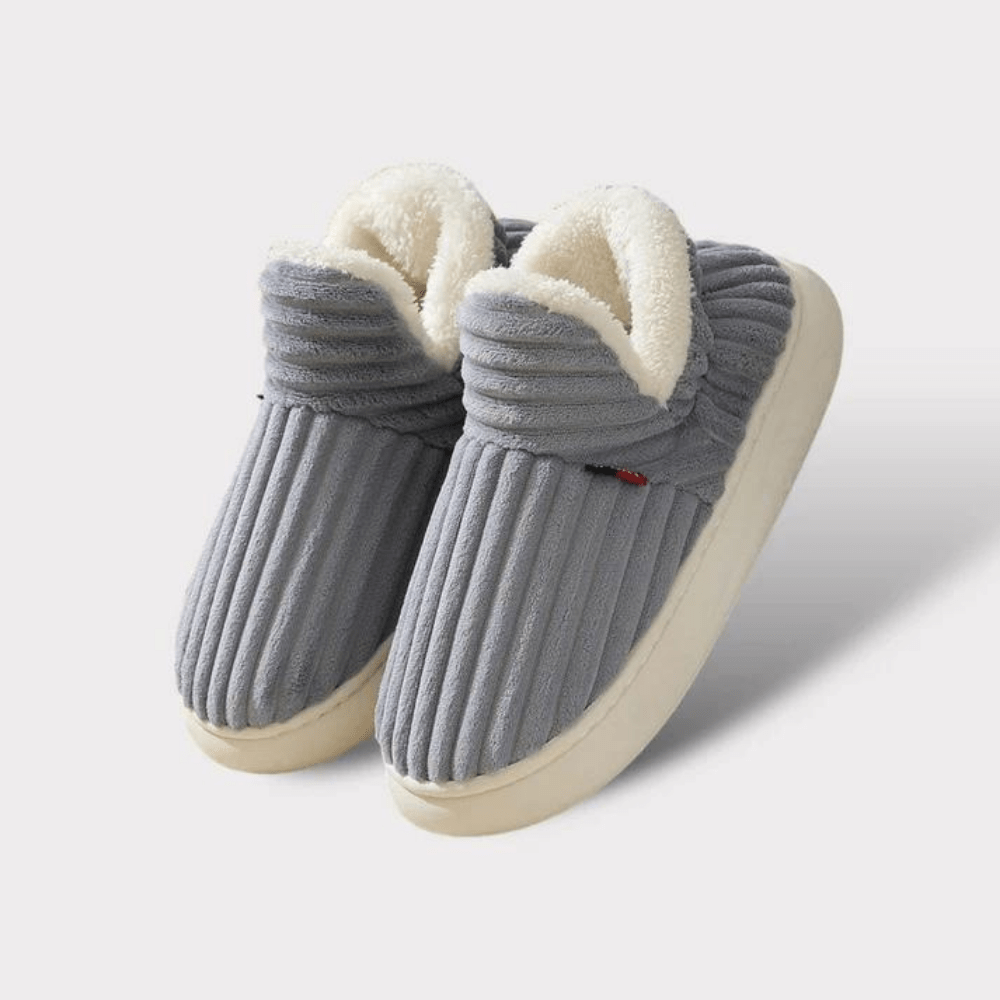 Chaussons Femme Douillets - Pantoufles en Velours Confort avec Doublure Peluche & Semelle Grip