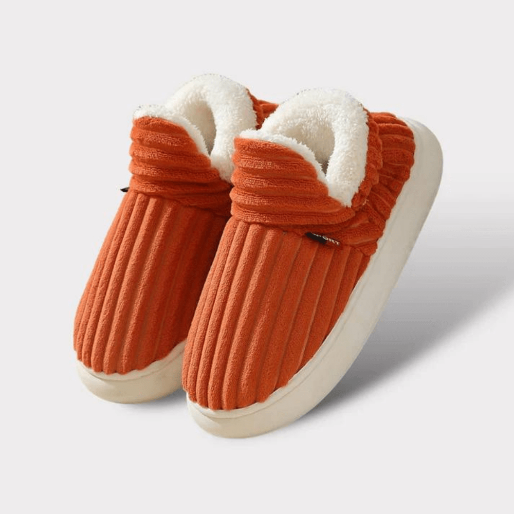 Chaussons Femme Douillets - Pantoufles en Velours Confort avec Doublure Peluche & Semelle Grip