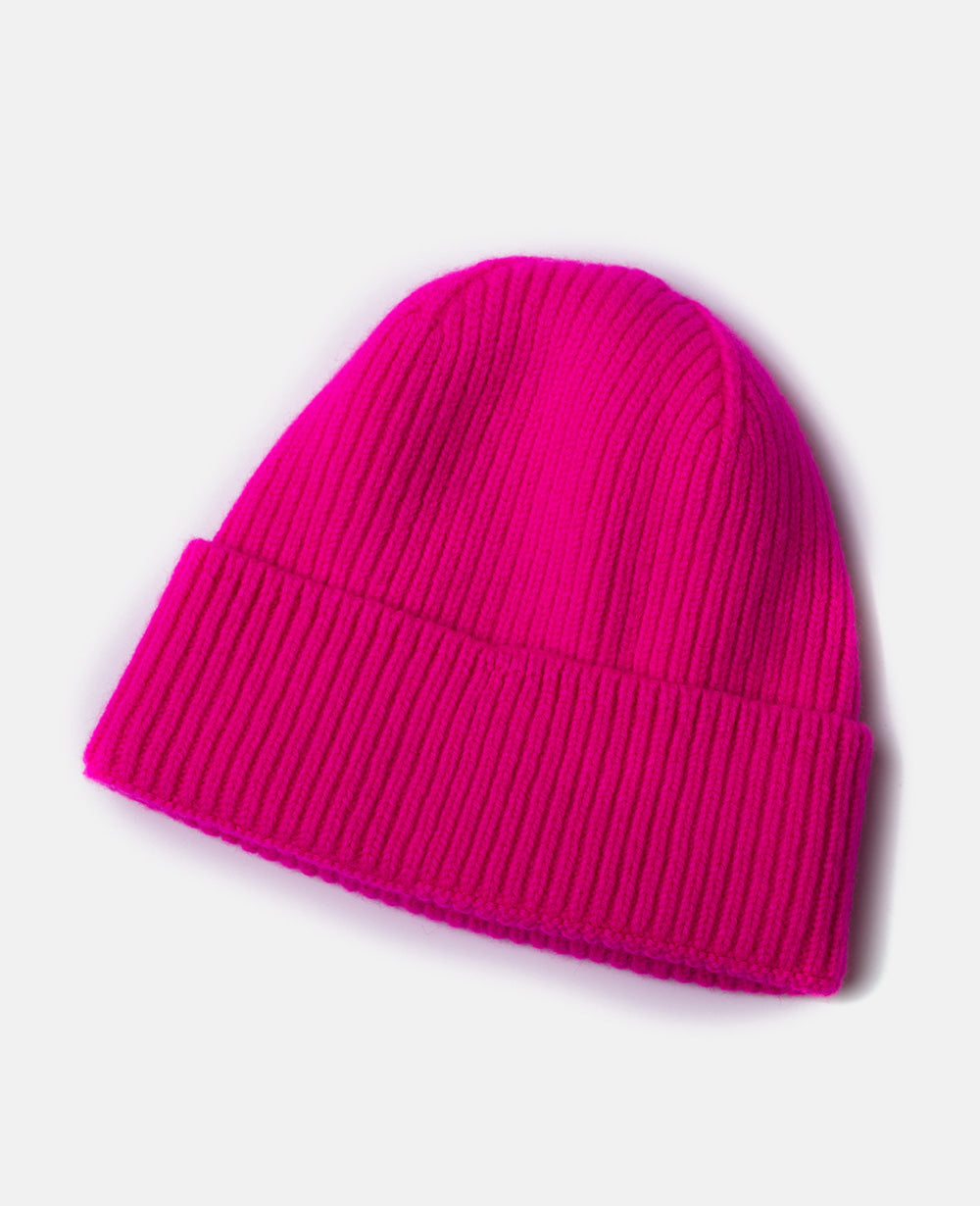Casquette Tricotée Rose Vif pour Femme - LuxeStyle