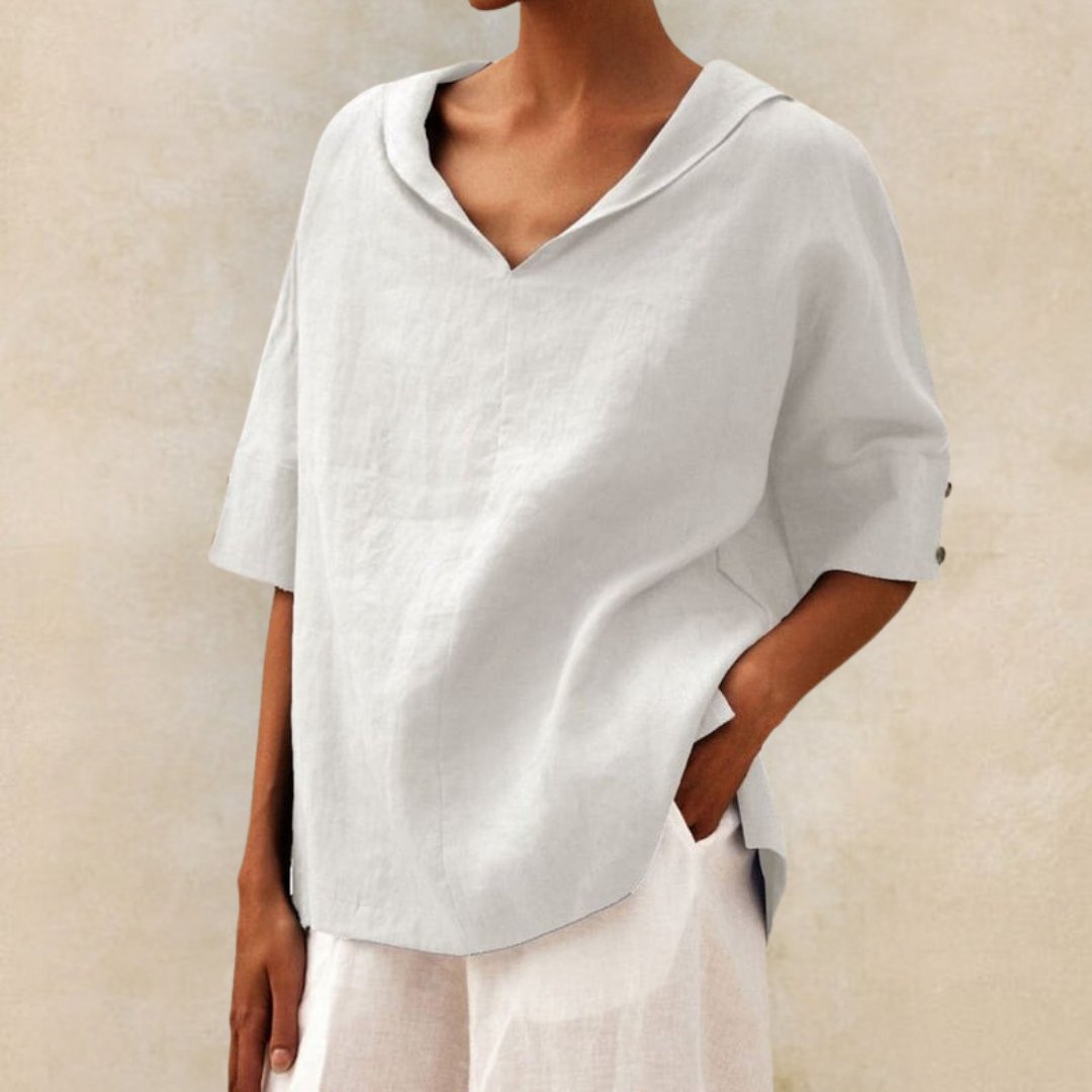 Blouse Femme Élégante en Lin Vert Clair