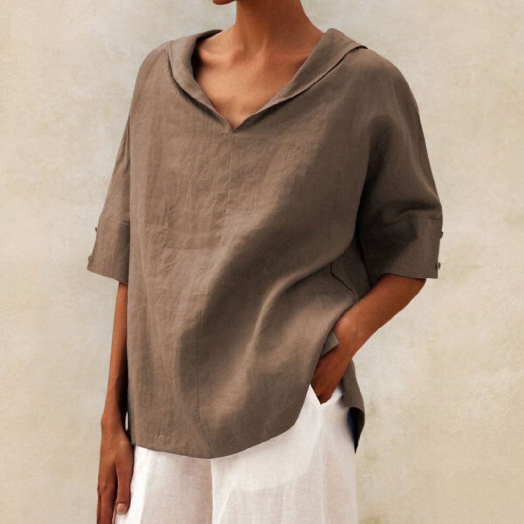 Blouse Femme Élégante en Lin Vert Clair