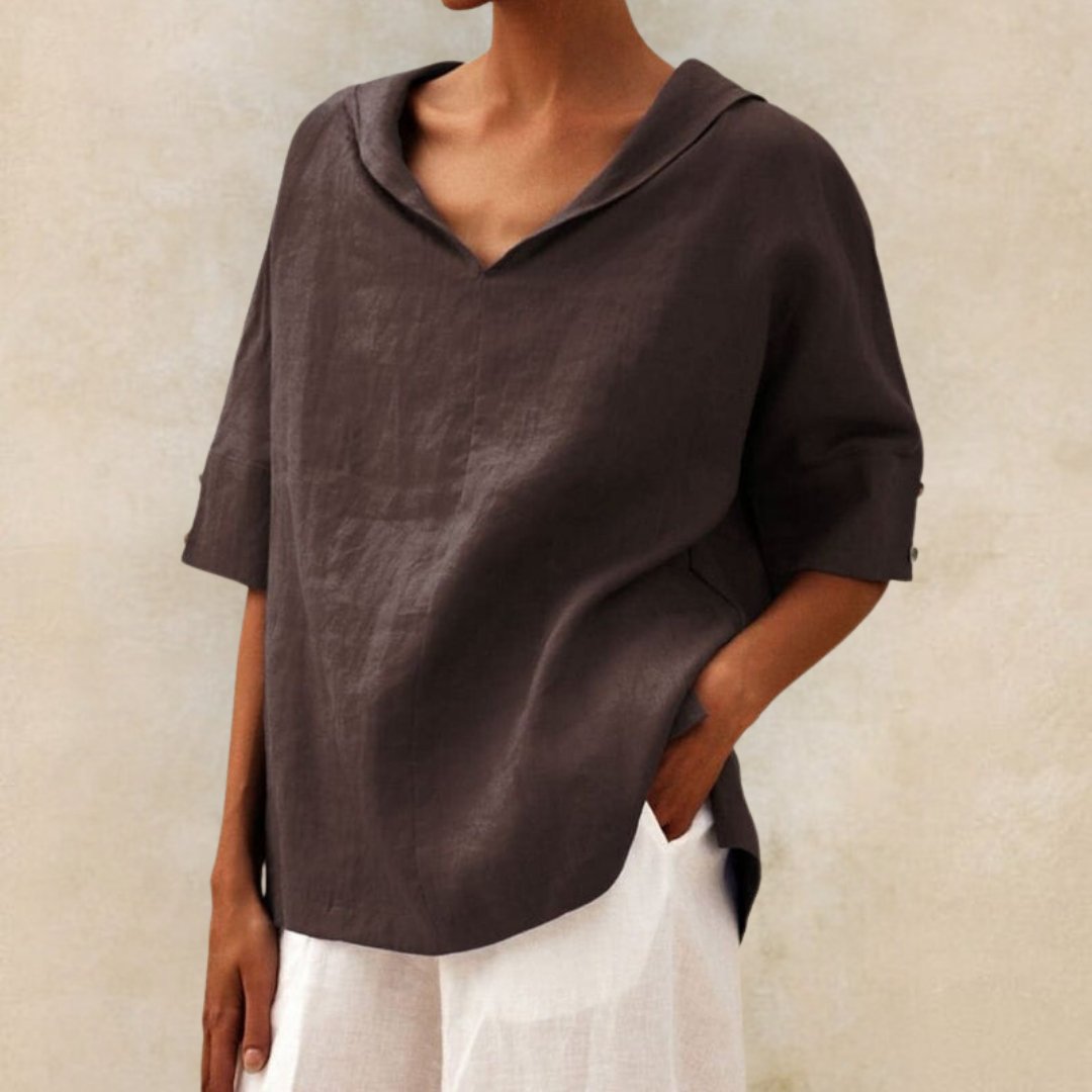 Blouse Femme Élégante en Lin Vert Clair