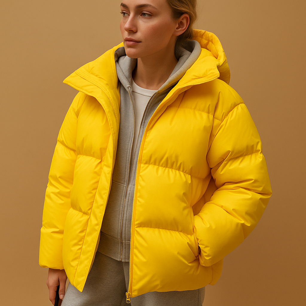 Veste Hiver Féminine Douillette - Manteau Long Étanche avec Capuche et Éclair