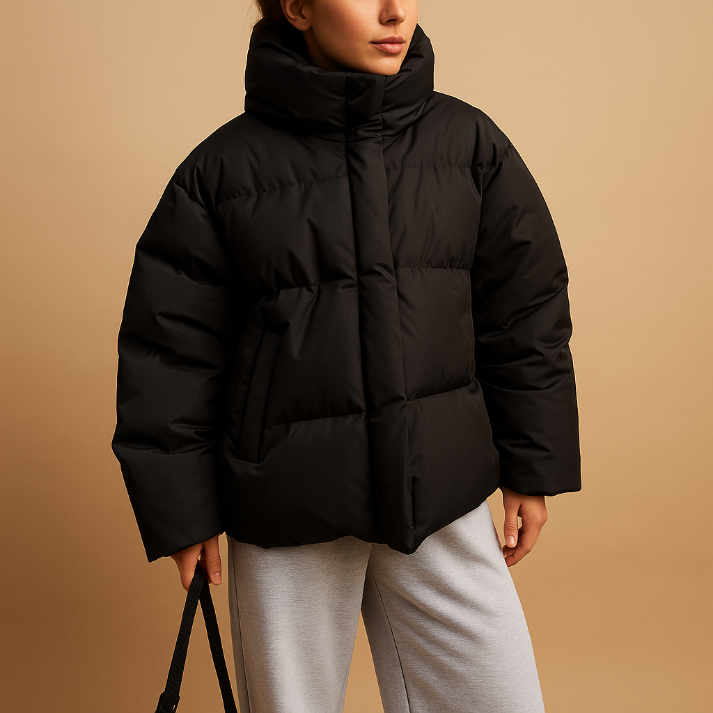 Veste Hiver Féminine Douillette - Manteau Long Étanche avec Capuche et Éclair
