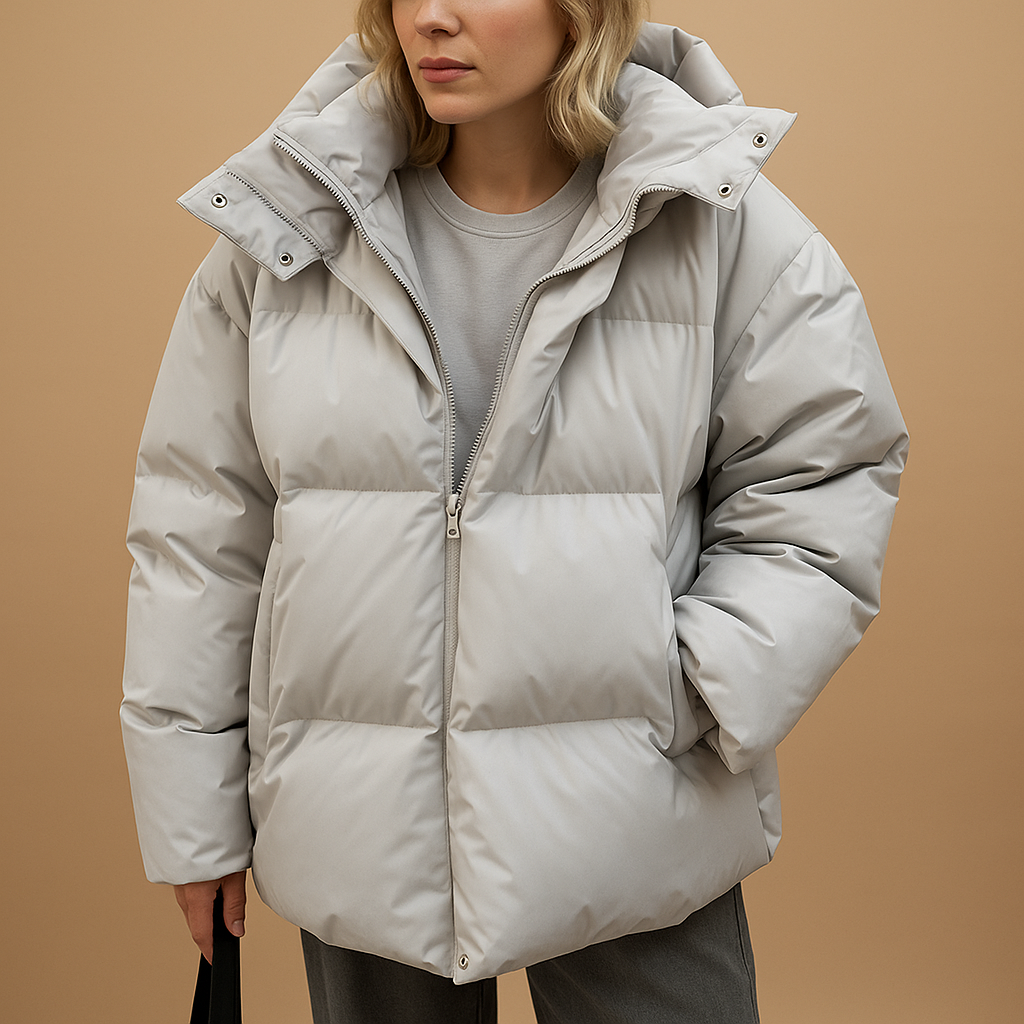 Veste Hiver Féminine Douillette - Manteau Long Étanche avec Capuche et Éclair