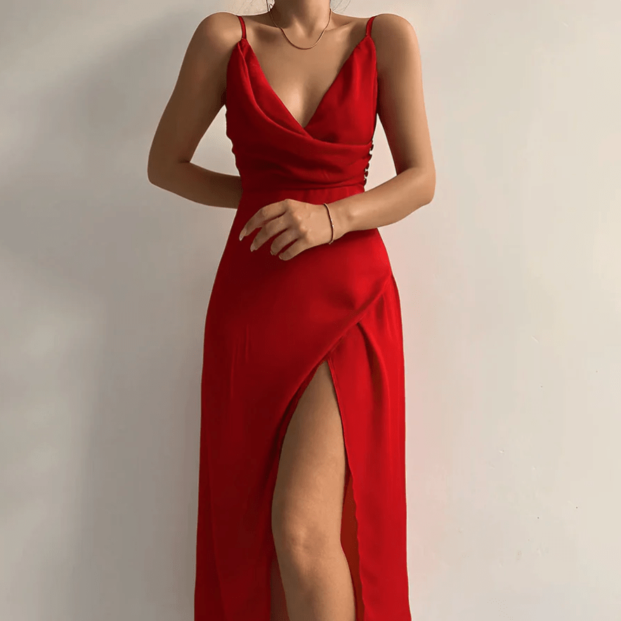 Robe de soirée élégante noir femme avec dos nu