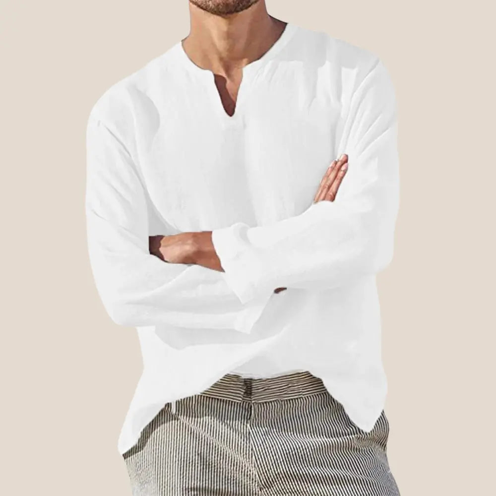 Chemise Classique Homme Blanc à Manches Longues - LuxeStyle