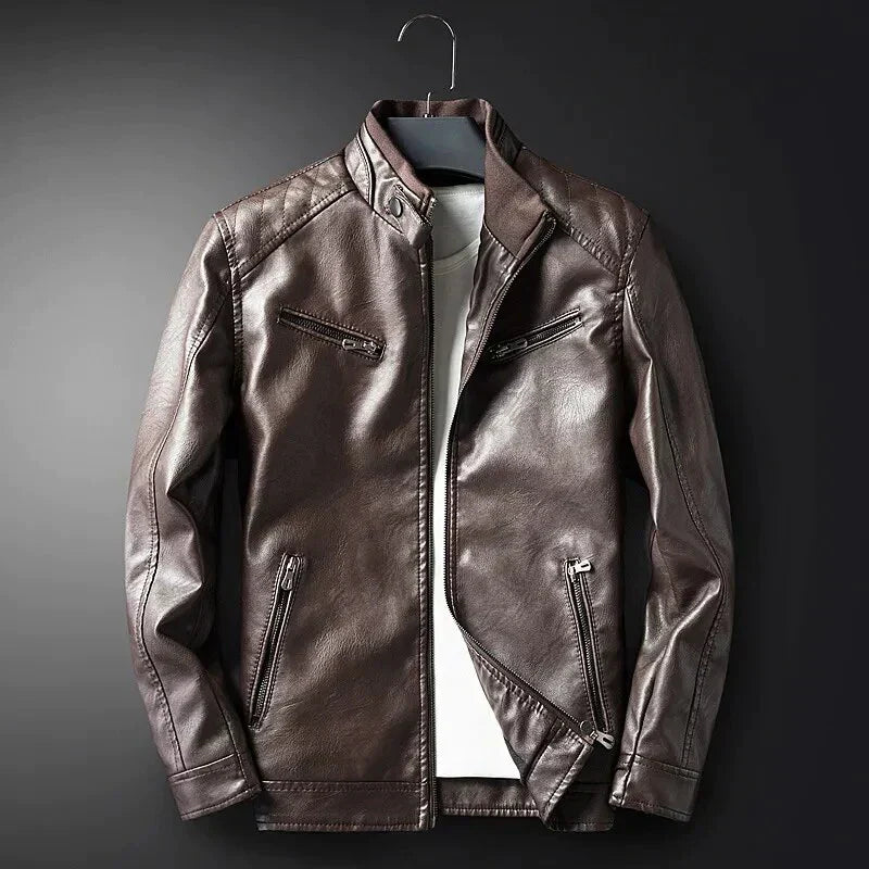 Veste Cuir Homme Classique - Confortable et Polyvalente