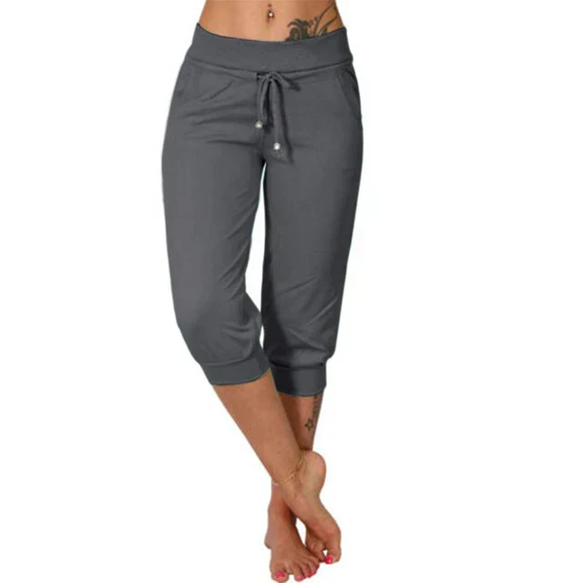 Pantalon de sport femme mi-longueur châtaigne