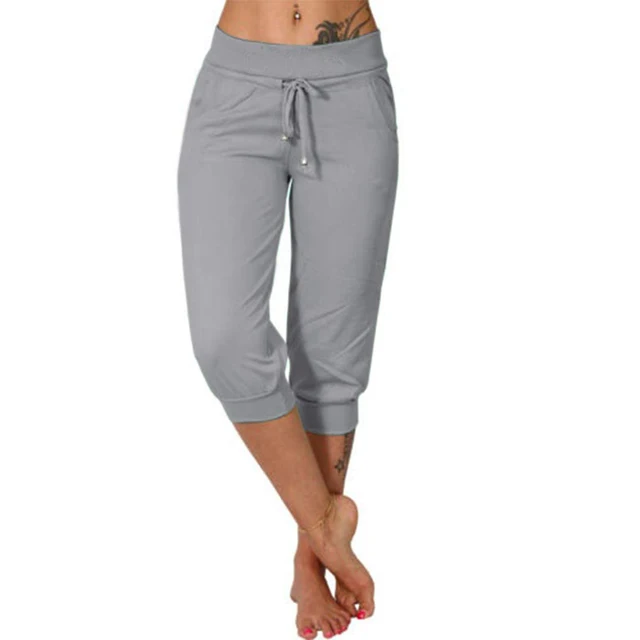 Pantalon de sport femme mi-longueur châtaigne