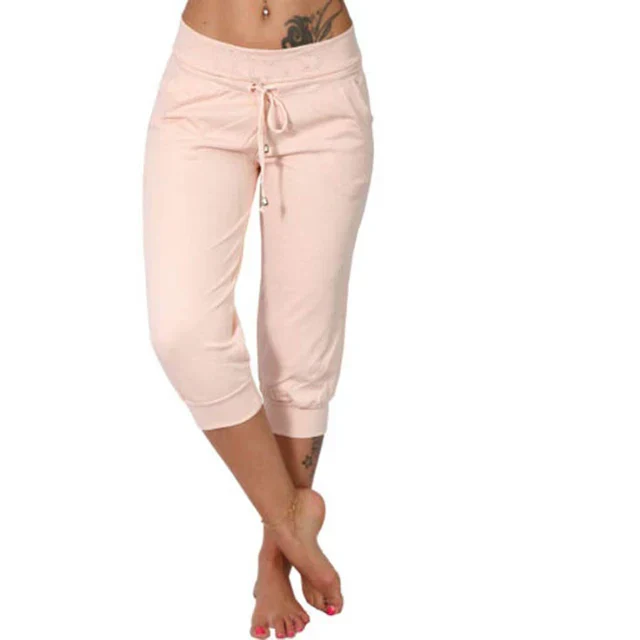 Pantalon de sport femme mi-longueur châtaigne