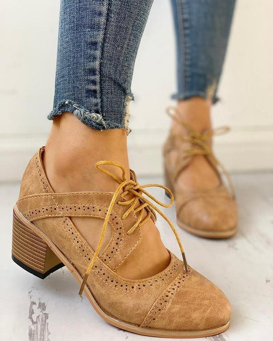 Chaussures Femmes Élégantes - Escarpins Classiques en Cuir avec Semelle Douce & Style Rétro Chic - LuxeStyle