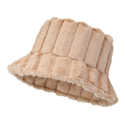 Chapeau Fausse Fourrure Chic Beige Féminin - LuxeStyle