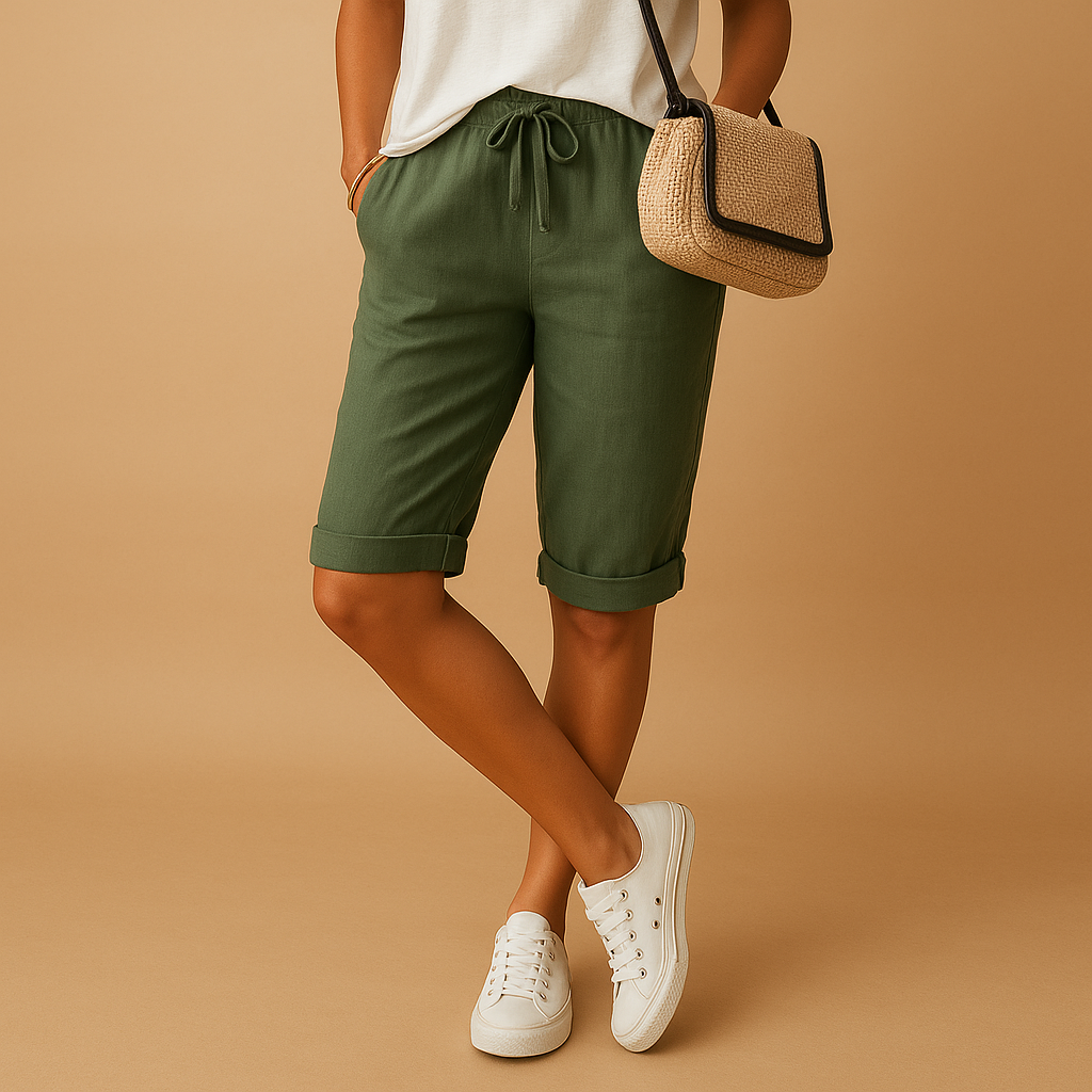 Short Femme Noir Élastique avec Cordage Réglable