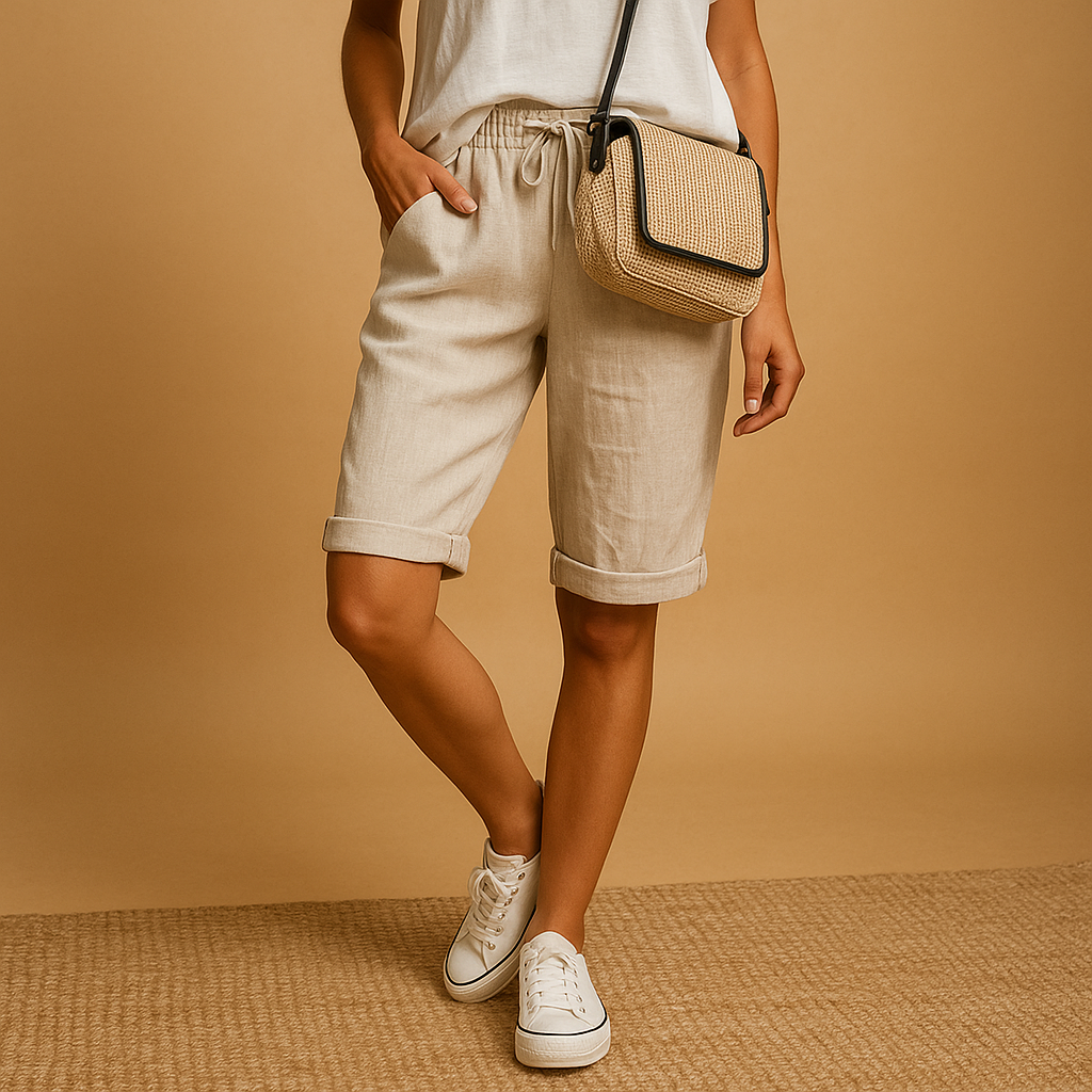 Short Femme Noir Élastique avec Cordage Réglable