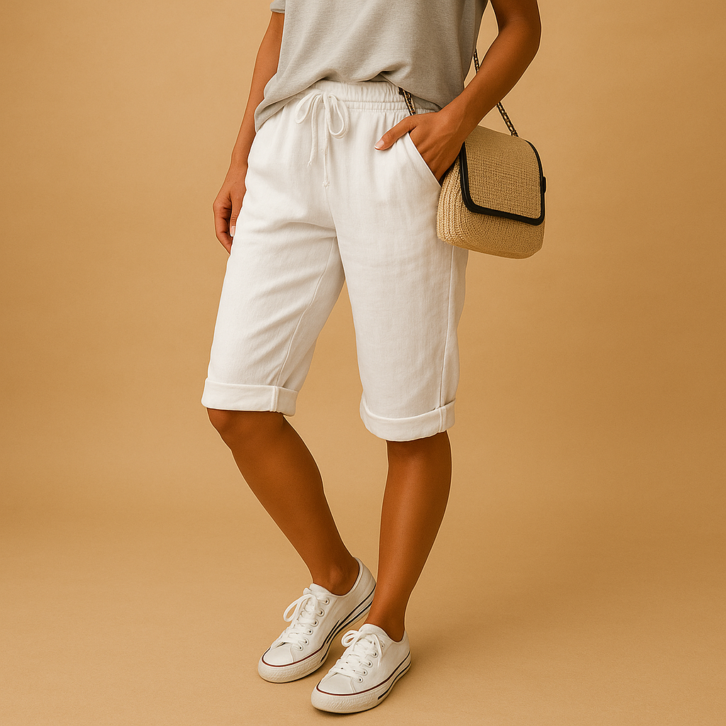 Short Femme Noir Élastique avec Cordage Réglable