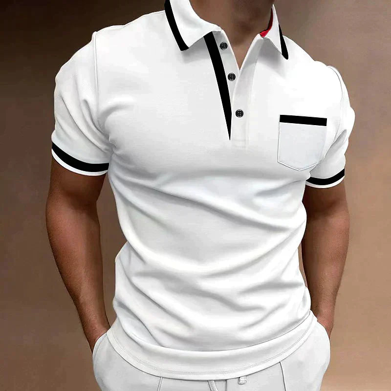 Polo Homme Classique avec Poche Avant pour Tous les Jours - LuxeStyle