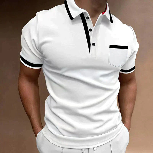 Polo Homme Classique avec Poche Avant pour Tous les Jours - LuxeStyle