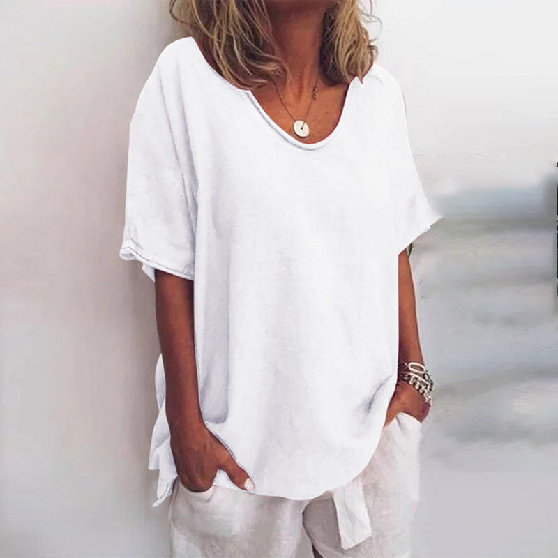 T-shirt femme décontracté gris col rond manches courtes → T-shirt femme casual gris col rond manches courtes 

Non, attend, voici la réponse :

T-shirt Gris Femme Relaxed Manches Courtes