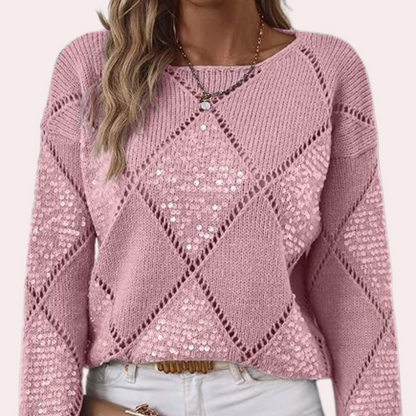 AZLYN - Pull à paillettes tendance pour femmes